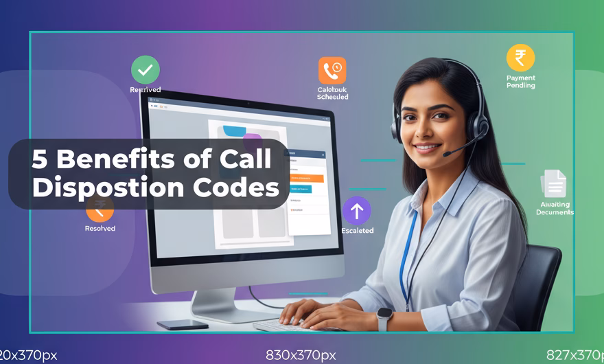 Contact center agent viewing call disposition codes on a CRM dashboard