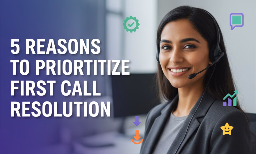 Contact center agent resolving a customer's issue on the first call