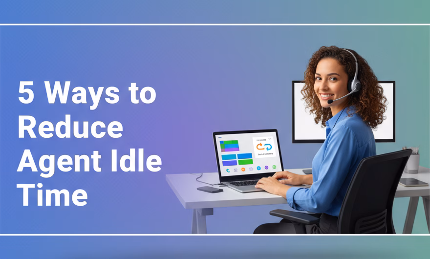 Call center agents at work with dashboards displaying schedules, WFM analytics, and multichannel routing