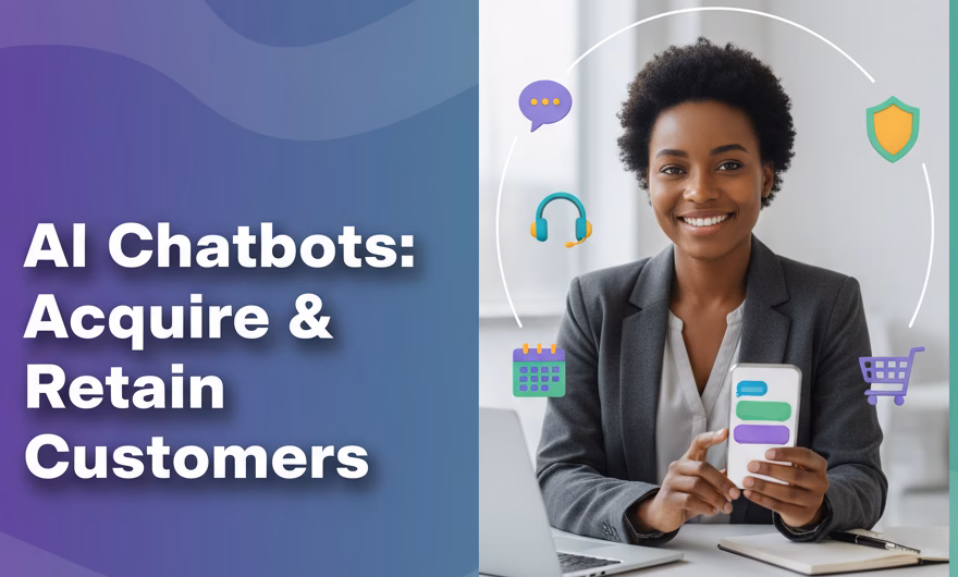 AI chatbot engaging customers across web, mobile, and messaging apps to drive acquisition and retention