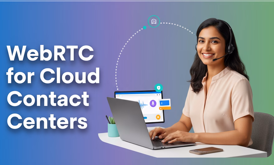 Agent and customer connecting via browser-based WebRTC softphone in a cloud contact center interface